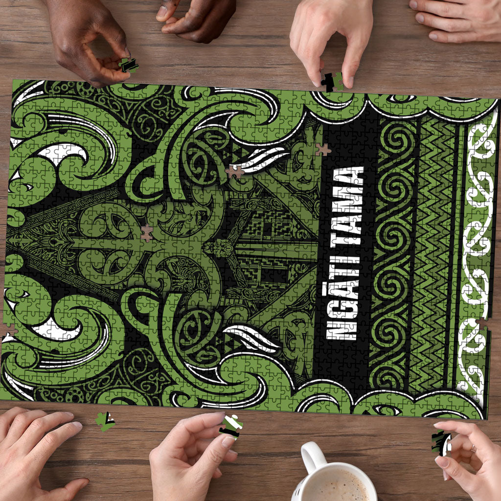 Aotearoa Iwi Ngāti Tama ki Taranaki Trust Puzzle Maori Wharenui House Tribal Pattern LT9 - Polynesian Pride