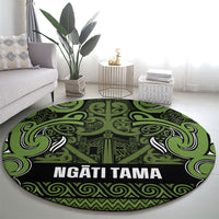 Aotearoa Iwi Ngāti Tama ki Taranaki Trust Round Carpet Maori Wharenui House Tribal Pattern LT9 - Polynesian Pride