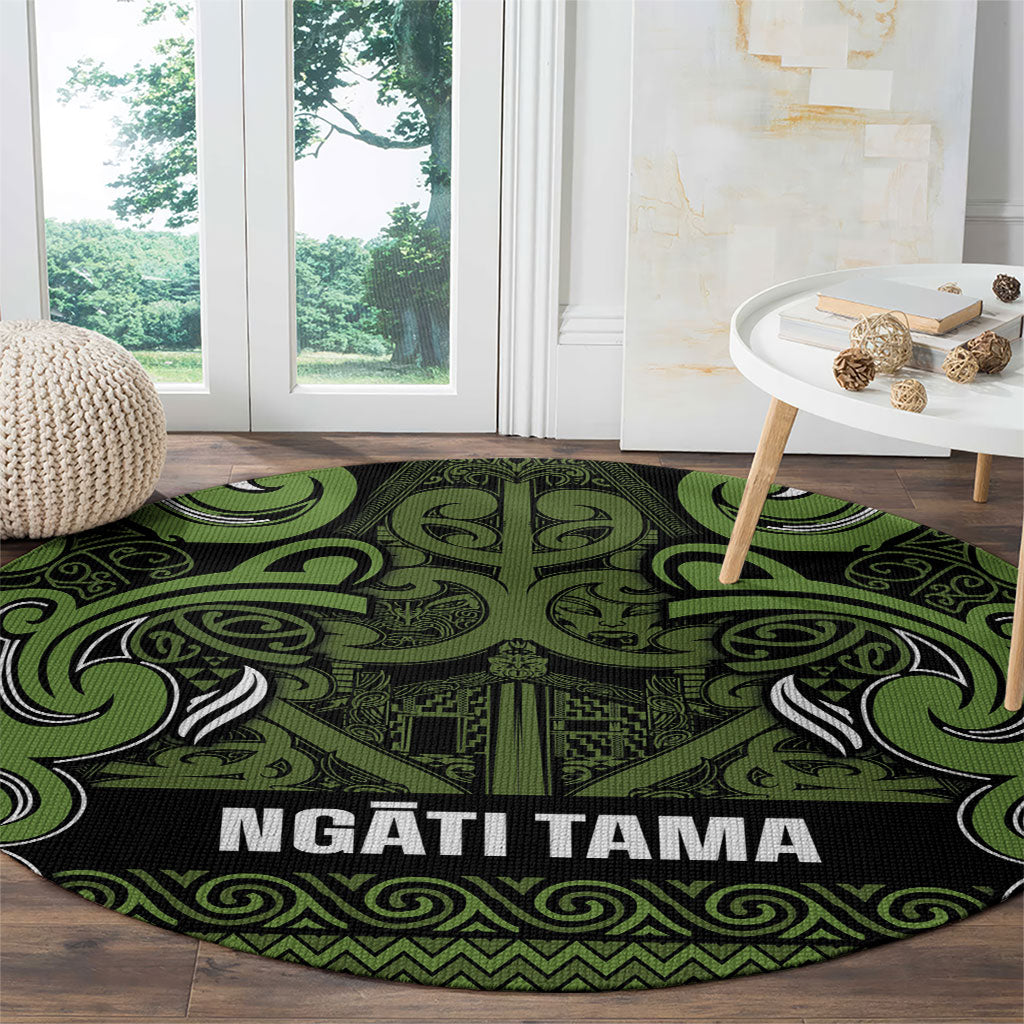 Aotearoa Iwi Ngāti Tama ki Taranaki Trust Round Carpet Maori Wharenui House Tribal Pattern LT9 - Polynesian Pride