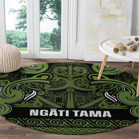 Aotearoa Iwi Ngāti Tama ki Taranaki Trust Round Carpet Maori Wharenui House Tribal Pattern LT9 - Polynesian Pride
