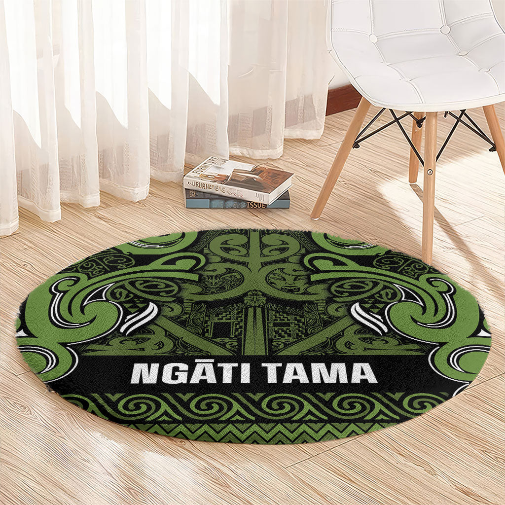 Aotearoa Iwi Ngāti Tama ki Taranaki Trust Round Carpet Maori Wharenui House Tribal Pattern LT9 - Polynesian Pride