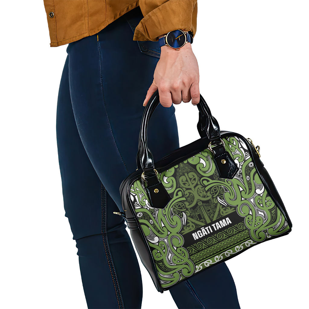 Aotearoa Iwi Ngāti Tama ki Taranaki Trust Shoulder Handbag Maori Wharenui House Tribal Pattern LT9 - Polynesian Pride