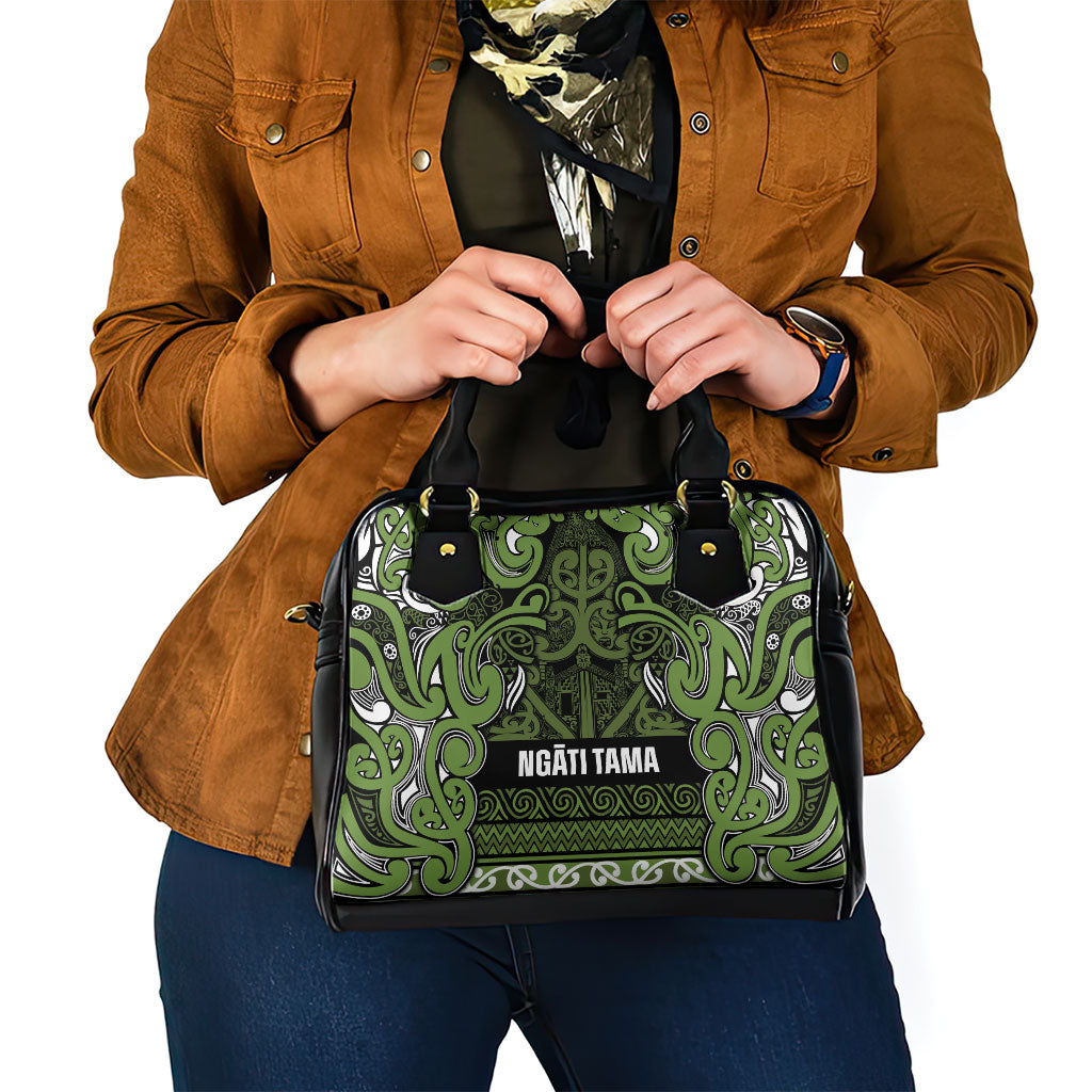 Aotearoa Iwi Ngāti Tama ki Taranaki Trust Shoulder Handbag Maori Wharenui House Tribal Pattern LT9 - Polynesian Pride