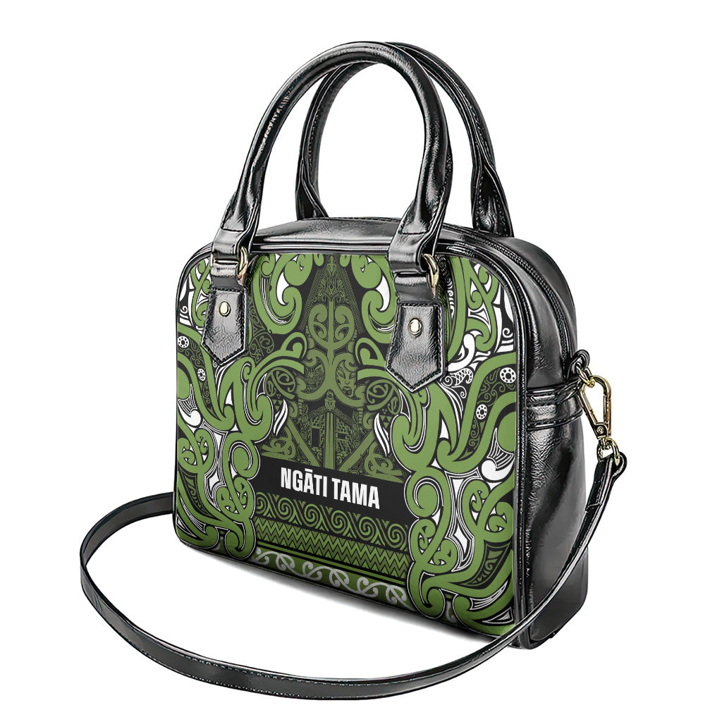 Aotearoa Iwi Ngāti Tama ki Taranaki Trust Shoulder Handbag Maori Wharenui House Tribal Pattern LT9 - Polynesian Pride