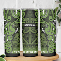 Aotearoa Iwi Ngāti Tama ki Taranaki Trust Skinny Tumbler Maori Wharenui House Tribal Pattern LT9 - Polynesian Pride