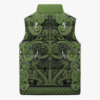 Aotearoa Iwi Ngāti Tama ki Taranaki Trust Sleeveless Puffer Jacket Maori Wharenui House Tribal Pattern LT9 - Polynesian Pride