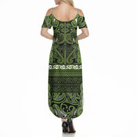 Aotearoa Iwi Ngāti Tama ki Taranaki Trust Summer Maxi Dress Maori Wharenui House Tribal Pattern LT9 - Polynesian Pride
