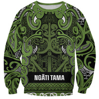 Aotearoa Iwi Ngāti Tama ki Taranaki Trust Sweatshirt Maori Wharenui House Tribal Pattern LT9 Unisex Lime - Polynesian Pride