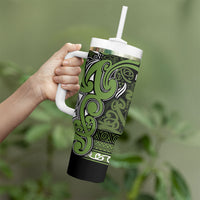Aotearoa Iwi Ngāti Tama ki Taranaki Trust Tumbler With Handle Maori Wharenui House Tribal Pattern LT9 - Polynesian Pride