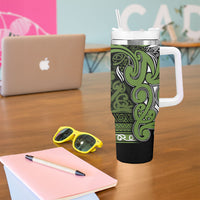 Aotearoa Iwi Ngāti Tama ki Taranaki Trust Tumbler With Handle Maori Wharenui House Tribal Pattern LT9 - Polynesian Pride