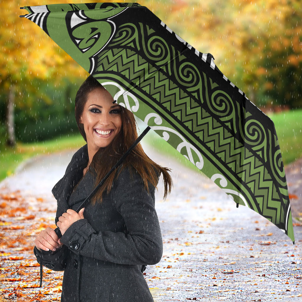 Aotearoa Iwi Ngāti Tama ki Taranaki Trust Umbrella Maori Wharenui House Tribal Pattern LT9 - Polynesian Pride