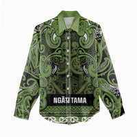 Aotearoa Iwi Ngāti Tama ki Taranaki Trust Women Casual Shirt Maori Wharenui House Tribal Pattern LT9 - Polynesian Pride