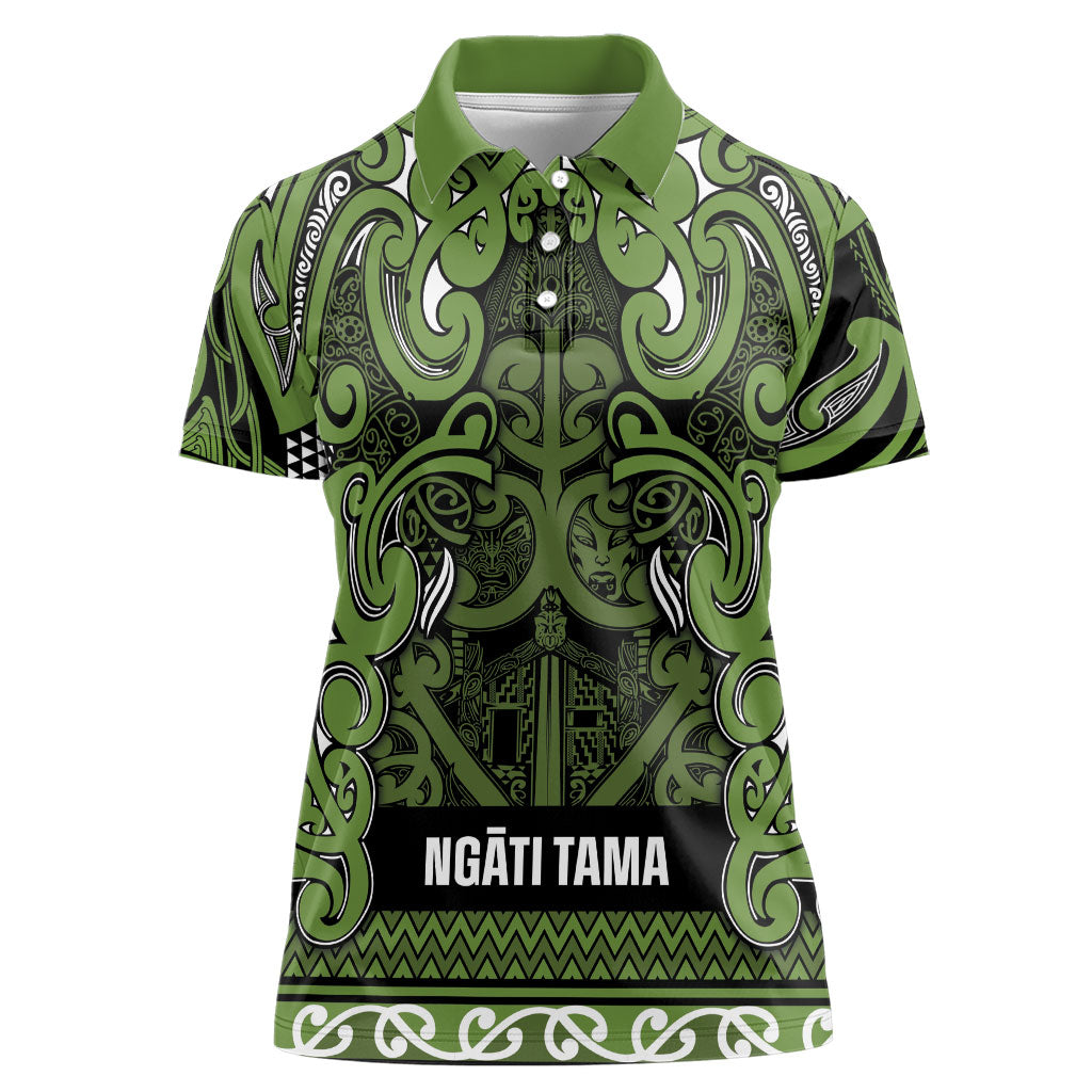 Aotearoa Iwi Ngāti Tama ki Taranaki Trust Women Polo Shirt Maori Wharenui House Tribal Pattern LT9 Female Lime - Polynesian Pride