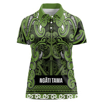 Aotearoa Iwi Ngāti Tama ki Taranaki Trust Women Polo Shirt Maori Wharenui House Tribal Pattern LT9 Female Lime - Polynesian Pride