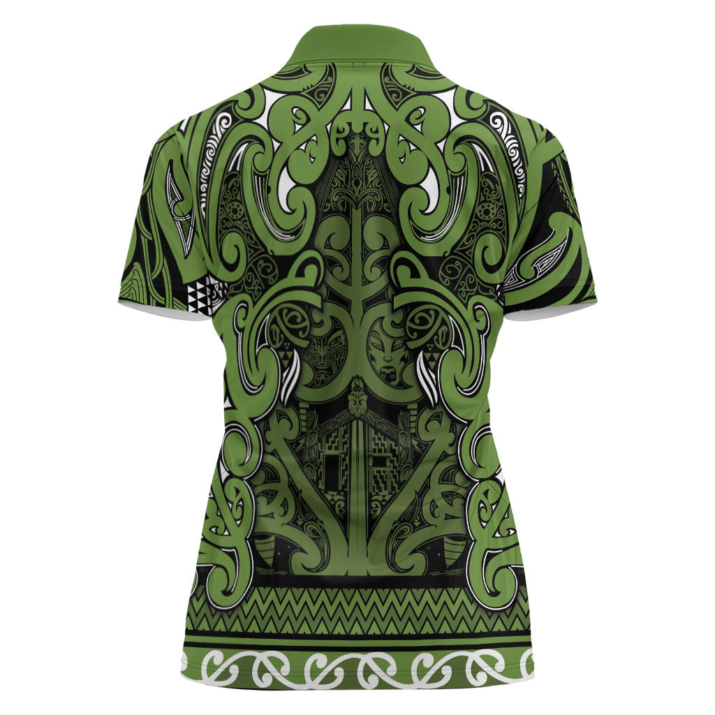 Aotearoa Iwi Ngāti Tama ki Taranaki Trust Women Polo Shirt Maori Wharenui House Tribal Pattern LT9 - Polynesian Pride