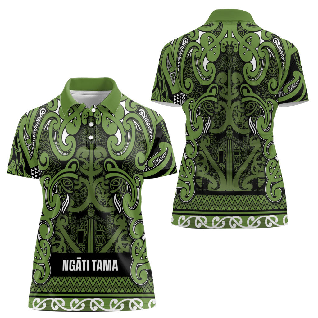 Aotearoa Iwi Ngāti Tama ki Taranaki Trust Women Polo Shirt Maori Wharenui House Tribal Pattern LT9 - Polynesian Pride