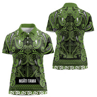 Aotearoa Iwi Ngāti Tama ki Taranaki Trust Women Polo Shirt Maori Wharenui House Tribal Pattern LT9 - Polynesian Pride