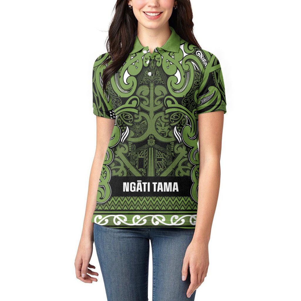 Aotearoa Iwi Ngāti Tama ki Taranaki Trust Women Polo Shirt Maori Wharenui House Tribal Pattern LT9 - Polynesian Pride