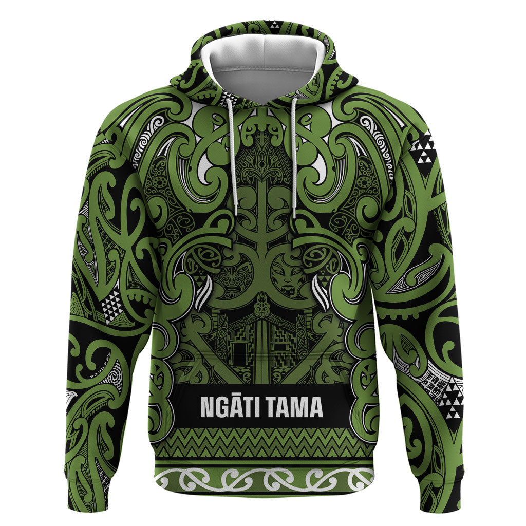 Aotearoa Iwi Ngāti Tama ki Taranaki Trust Zip Hoodie Maori Wharenui House Tribal Pattern LT9 Pullover Hoodie Lime - Polynesian Pride