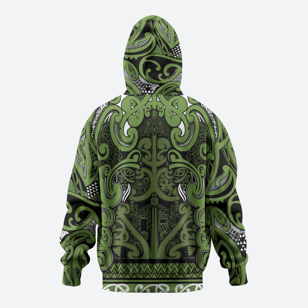 Aotearoa Iwi Ngāti Tama ki Taranaki Trust Zip Hoodie Maori Wharenui House Tribal Pattern LT9 - Polynesian Pride