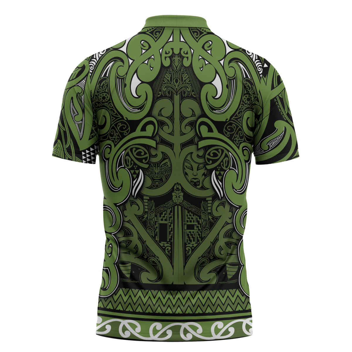 Aotearoa Iwi Ngāti Tama ki Taranaki Trust Zipper Polo Shirt Maori Wharenui House Tribal Pattern LT9 - Polynesian Pride