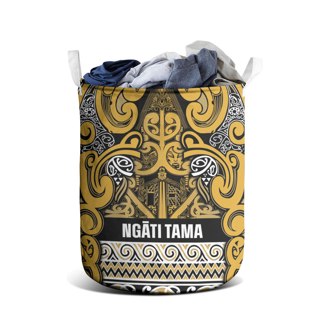 Aotearoa Iwi Ngāti Tama ki Te Waipounamu Trust Laundry Basket Maori Wharenui House Tribal Pattern LT9 - Polynesian Pride