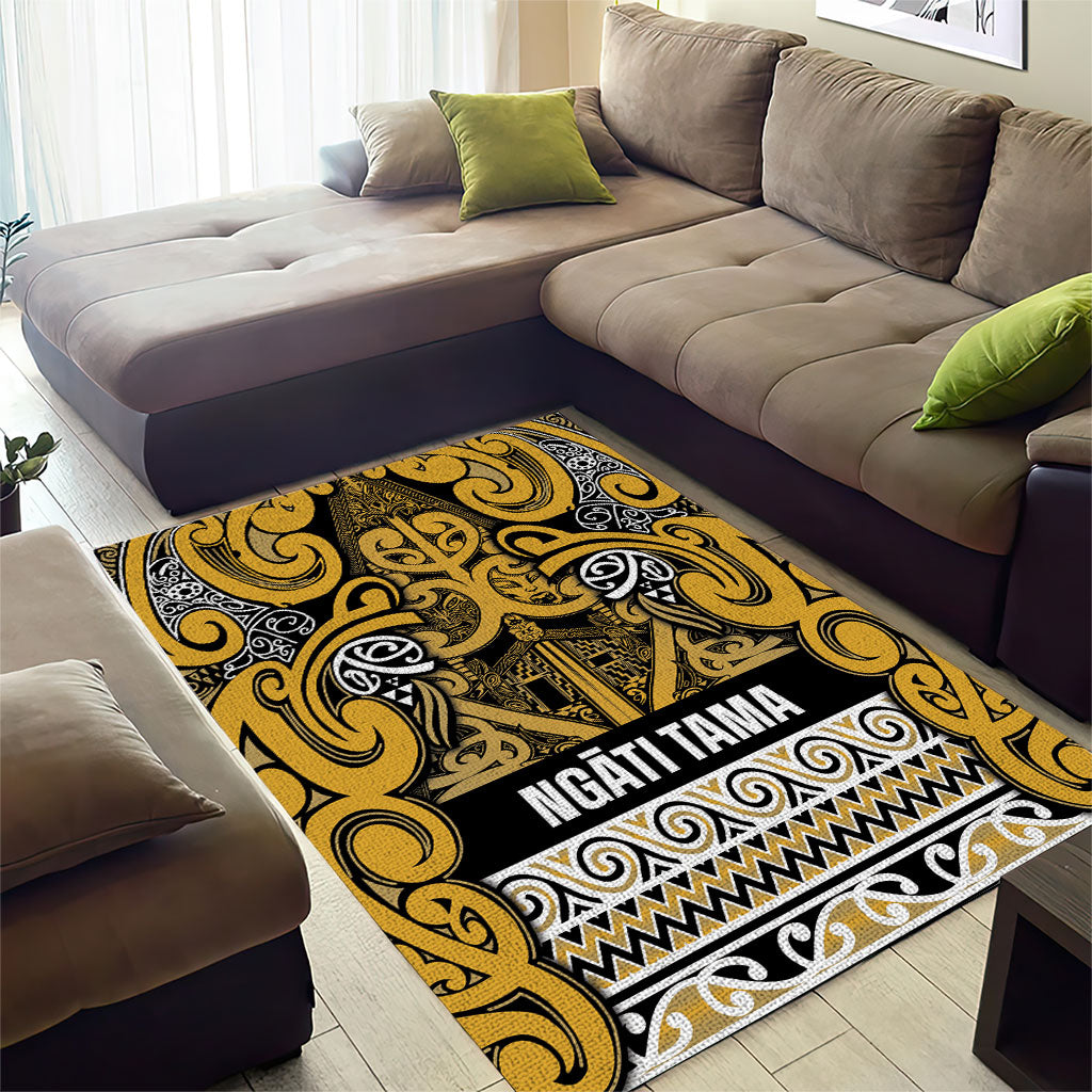 Aotearoa Iwi Ngāti Tama ki Te Waipounamu Trust Area Rug Maori Wharenui House Tribal Pattern LT9 - Polynesian Pride