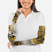 Aotearoa Iwi Ngāti Tama ki Te Waipounamu Trust Arm Sleeves Maori Wharenui House Tribal Pattern LT9 - Polynesian Pride