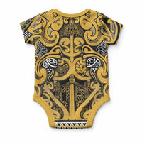 Aotearoa Iwi Ngāti Tama ki Te Waipounamu Trust Baby Onesie Maori Wharenui House Tribal Pattern