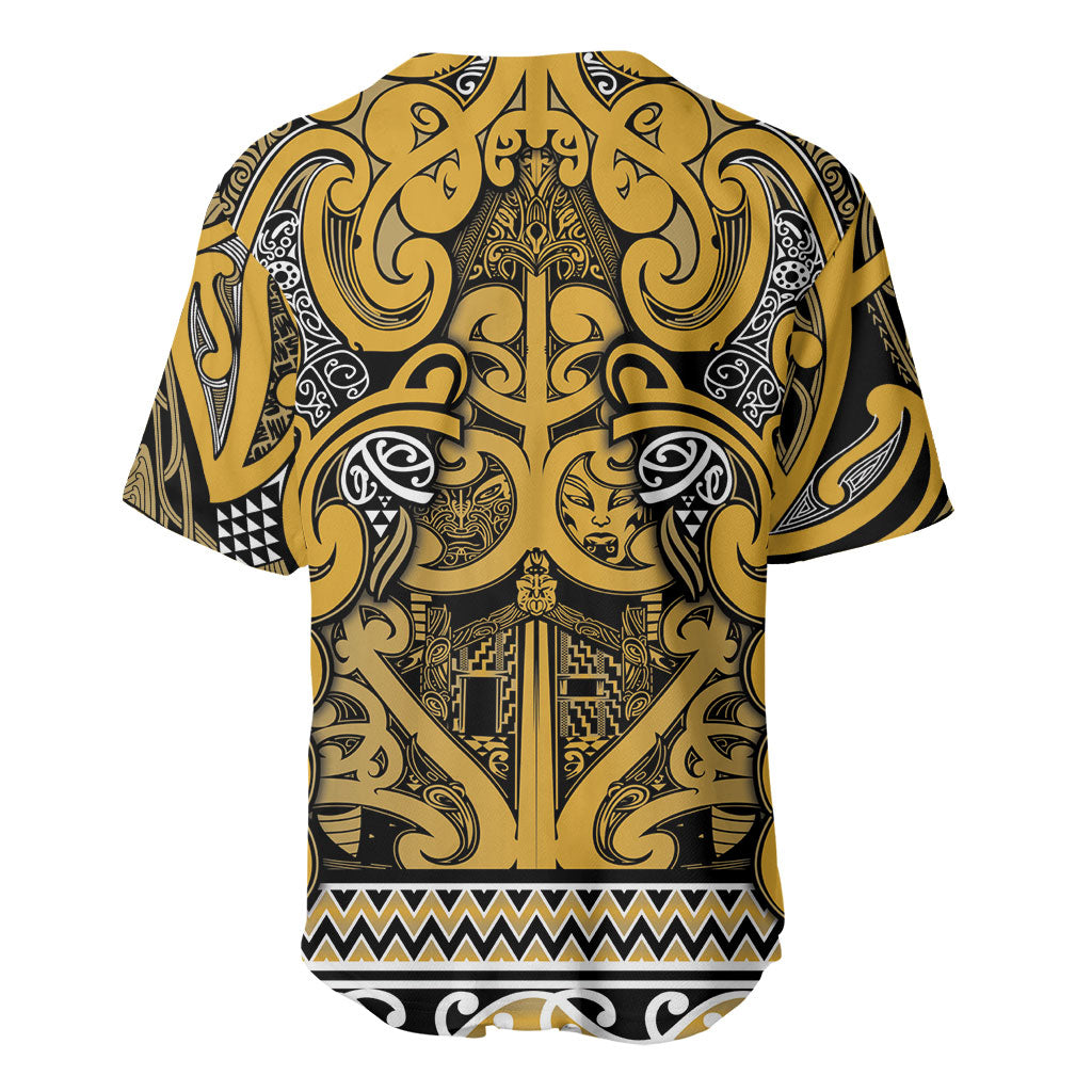 Aotearoa Iwi Ngāti Tama ki Te Waipounamu Trust Baseball Jersey Maori Wharenui House Tribal Pattern LT9 - Polynesian Pride