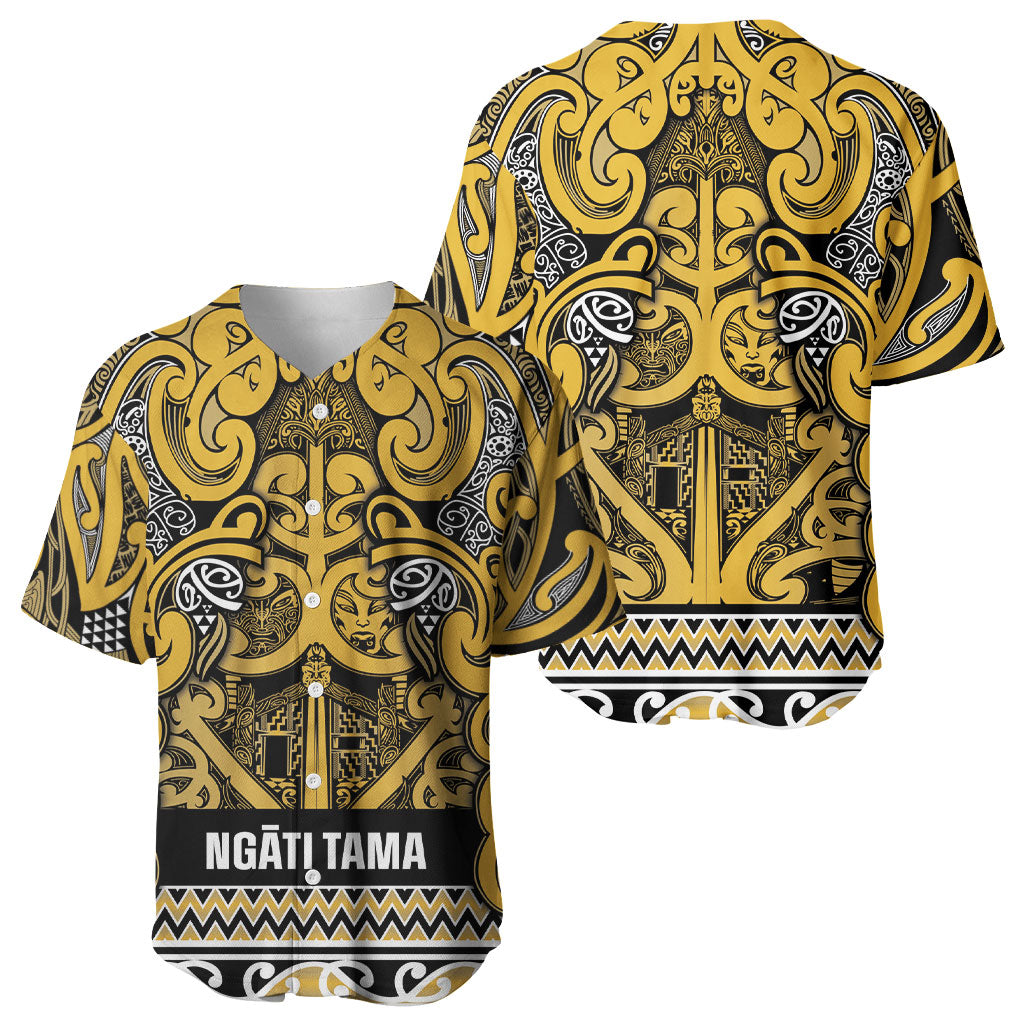 Aotearoa Iwi Ngāti Tama ki Te Waipounamu Trust Baseball Jersey Maori Wharenui House Tribal Pattern LT9 - Polynesian Pride