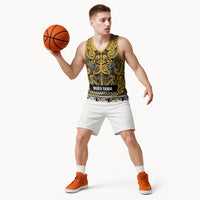Aotearoa Iwi Ngāti Tama ki Te Waipounamu Trust Basketball Jersey Maori Wharenui House Tribal Pattern LT9 - Polynesian Pride