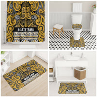 Aotearoa Iwi Ngāti Tama ki Te Waipounamu Trust Bathroom Set Maori Wharenui House Tribal Pattern