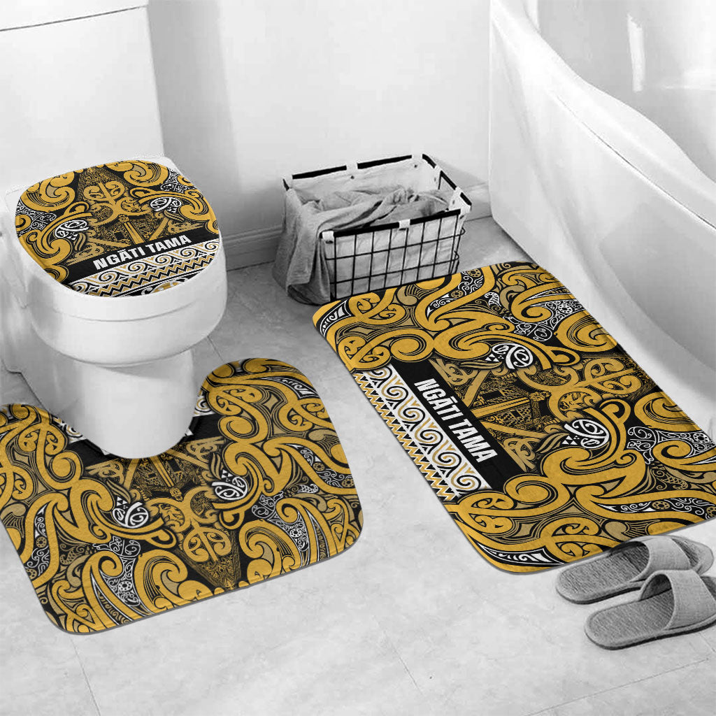 Aotearoa Iwi Ngāti Tama ki Te Waipounamu Trust Bathroom Set Maori Wharenui House Tribal Pattern