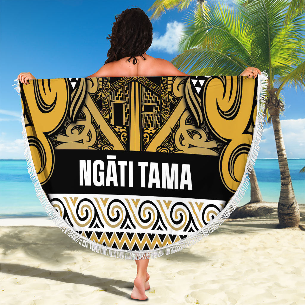 Aotearoa Iwi Ngāti Tama ki Te Waipounamu Trust Beach Blanket Maori Wharenui House Tribal Pattern LT9 - Polynesian Pride