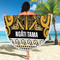 Aotearoa Iwi Ngāti Tama ki Te Waipounamu Trust Beach Blanket Maori Wharenui House Tribal Pattern LT9 - Polynesian Pride
