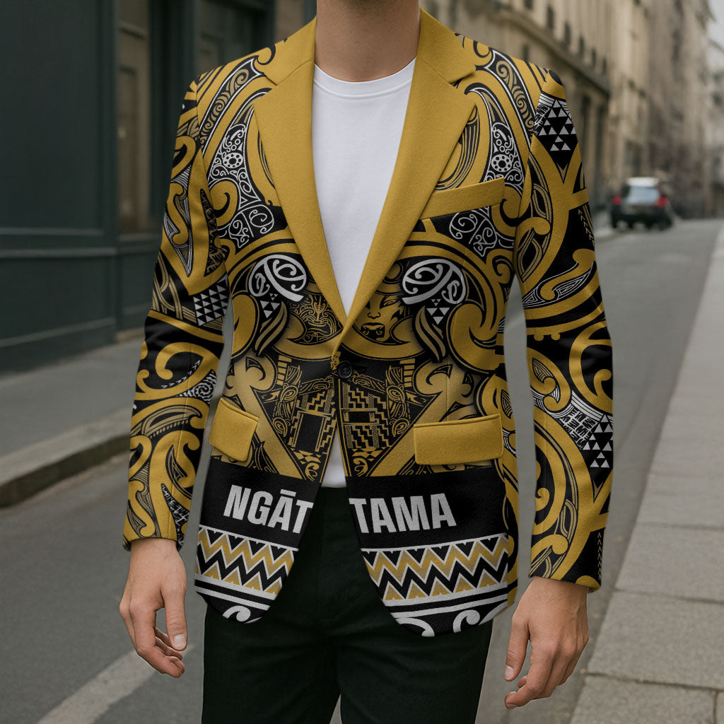Aotearoa Iwi Ngāti Tama ki Te Waipounamu Trust Blazer Maori Wharenui House Tribal Pattern LT9 - Polynesian Pride