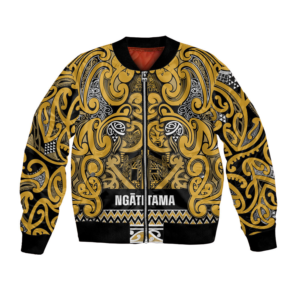 Aotearoa Iwi Ngāti Tama ki Te Waipounamu Trust Bomber Jacket Maori Wharenui House Tribal Pattern