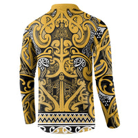 Aotearoa Iwi Ngāti Tama ki Te Waipounamu Trust Button Sweatshirt Maori Wharenui House Tribal Pattern LT9 - Polynesian Pride