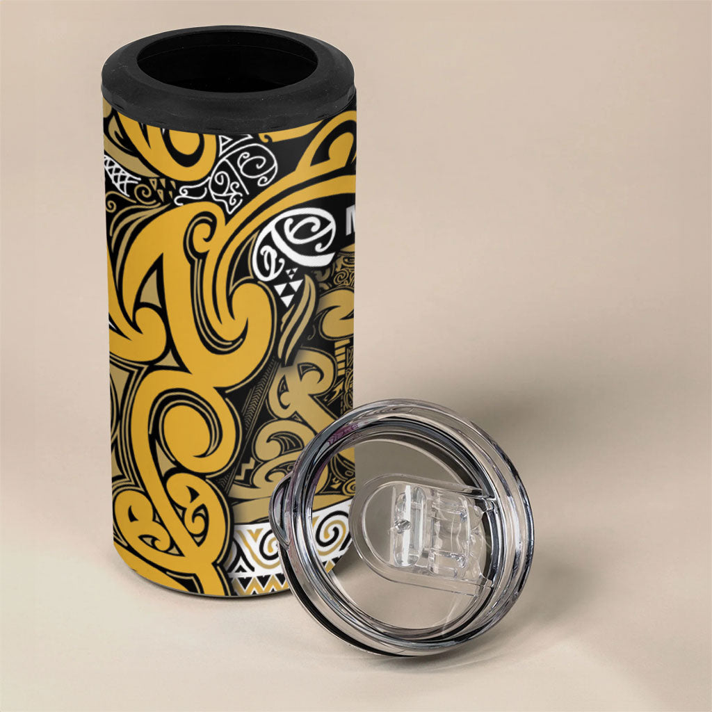 Aotearoa Iwi Ngāti Tama ki Te Waipounamu Trust 4 in 1 Can Cooler Tumbler Maori Wharenui House Tribal Pattern LT9 - Polynesian Pride