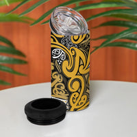 Aotearoa Iwi Ngāti Tama ki Te Waipounamu Trust 4 in 1 Can Cooler Tumbler Maori Wharenui House Tribal Pattern LT9 - Polynesian Pride