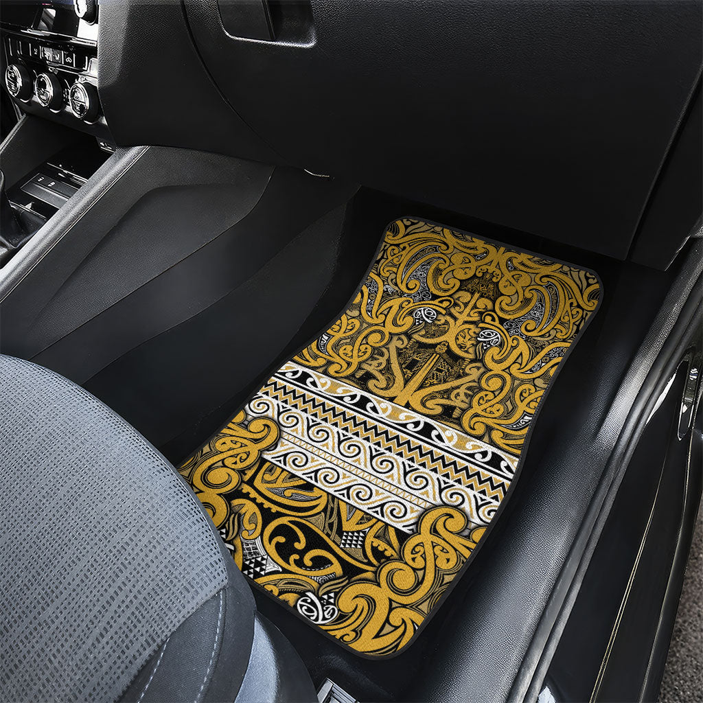 Aotearoa Iwi Ngāti Tama ki Te Waipounamu Trust Car Mats Maori Wharenui House Tribal Pattern LT9 - Polynesian Pride