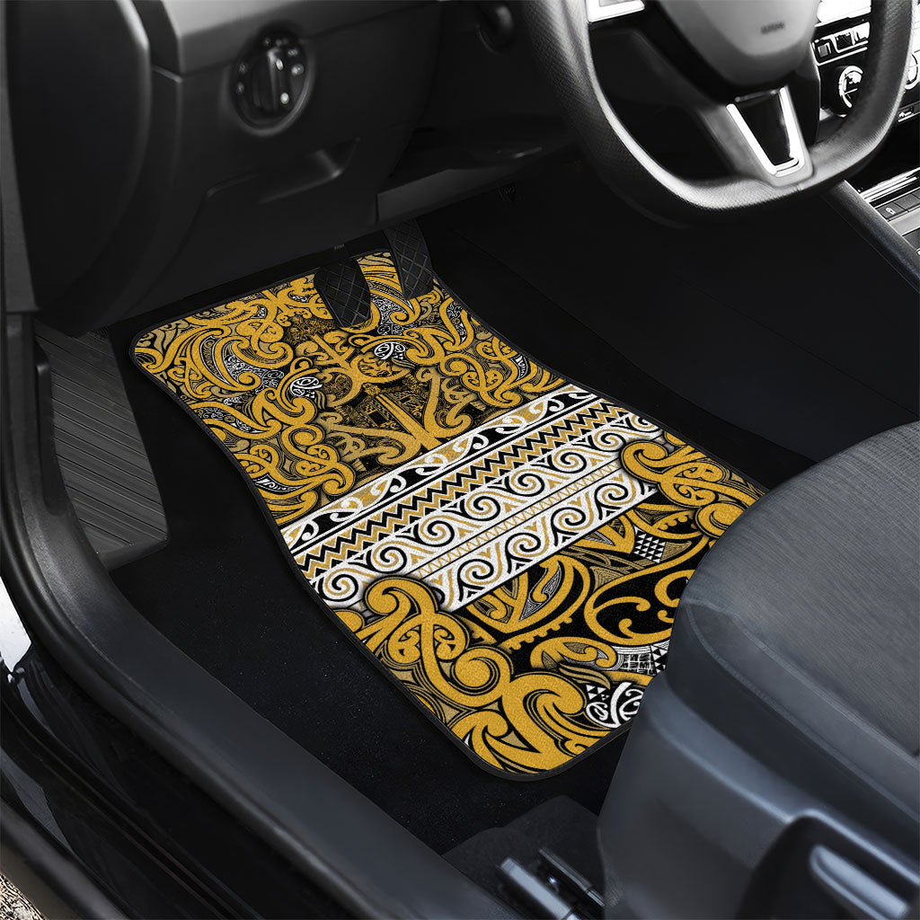 Aotearoa Iwi Ngāti Tama ki Te Waipounamu Trust Car Mats Maori Wharenui House Tribal Pattern LT9 - Polynesian Pride
