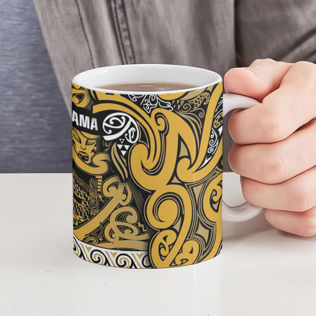 Aotearoa Iwi Ngāti Tama ki Te Waipounamu Trust Ceramic Mug Maori Wharenui House Tribal Pattern LT9 - Polynesian Pride