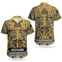 Aotearoa Iwi Ngāti Tama ki Te Waipounamu Trust Couples Matching Off Shoulder Maxi Dress and Hawaiian Shirt Maori Wharenui House Tribal Pattern LT9 - Polynesian Pride