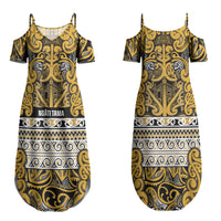 Aotearoa Iwi Ngāti Tama ki Te Waipounamu Trust Couples Matching Summer Maxi Dress and Hawaiian Shirt Maori Wharenui House Tribal Pattern LT9 - Polynesian Pride