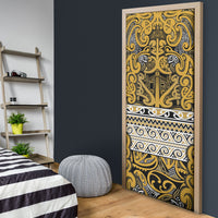 Aotearoa Iwi Ngāti Tama ki Te Waipounamu Trust Door Cover Maori Wharenui House Tribal Pattern LT9 - Polynesian Pride