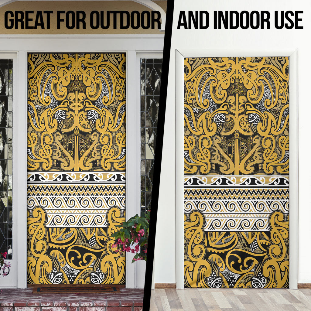 Aotearoa Iwi Ngāti Tama ki Te Waipounamu Trust Door Cover Maori Wharenui House Tribal Pattern LT9 - Polynesian Pride