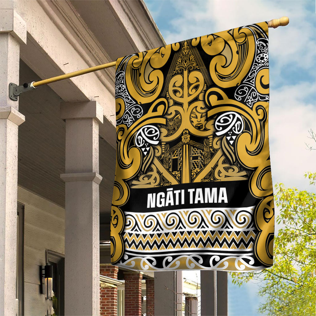 Aotearoa Iwi Ngāti Tama ki Te Waipounamu Trust Garden Flag Maori Wharenui House Tribal Pattern