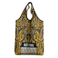 Aotearoa Iwi Ngāti Tama ki Te Waipounamu Trust Grocery Bag Maori Wharenui House Tribal Pattern LT9 - Polynesian Pride
